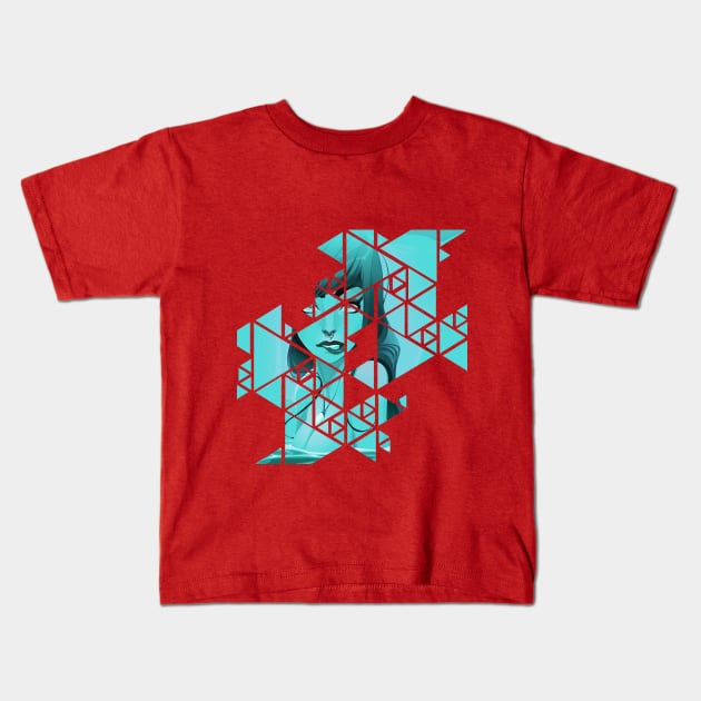 Abstract Marine Fantasy Kids T-Shirt by gonegirldesigns